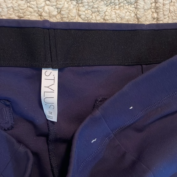 EUC 👖Navy blue dress slacks, front seams and bottom front slit EUC 1X 34 - Picture 6 of 6